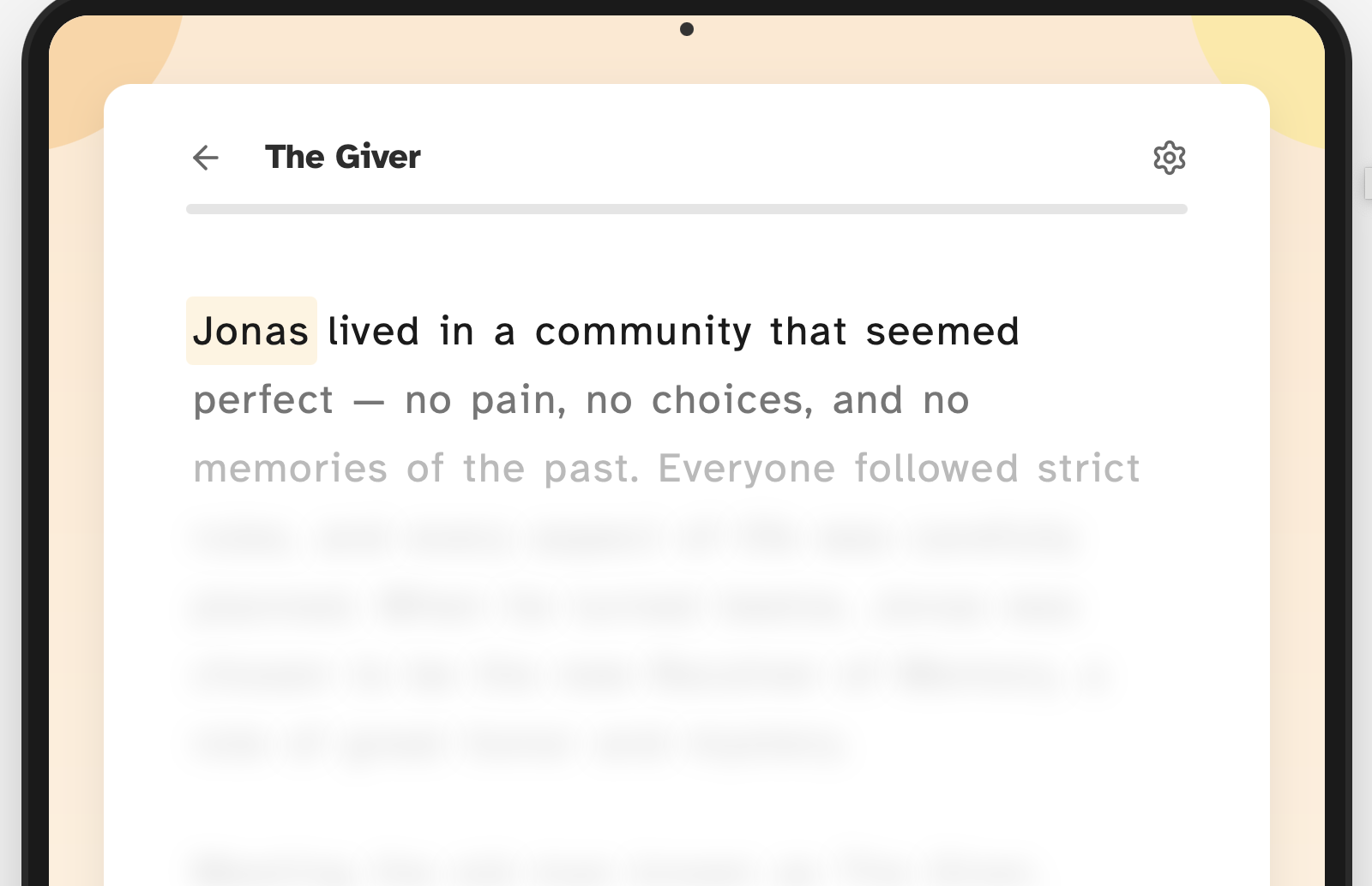 Reading View with Word Tracking